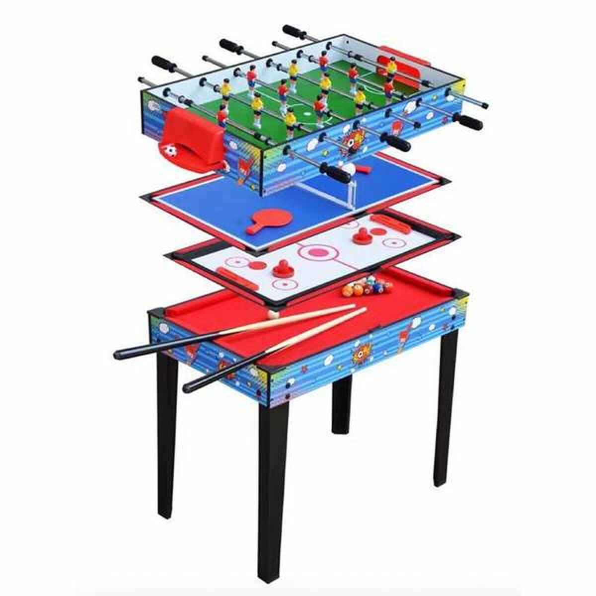 Table multi-jeux 94 x 50,5 x 73,5 cm 4 en 1