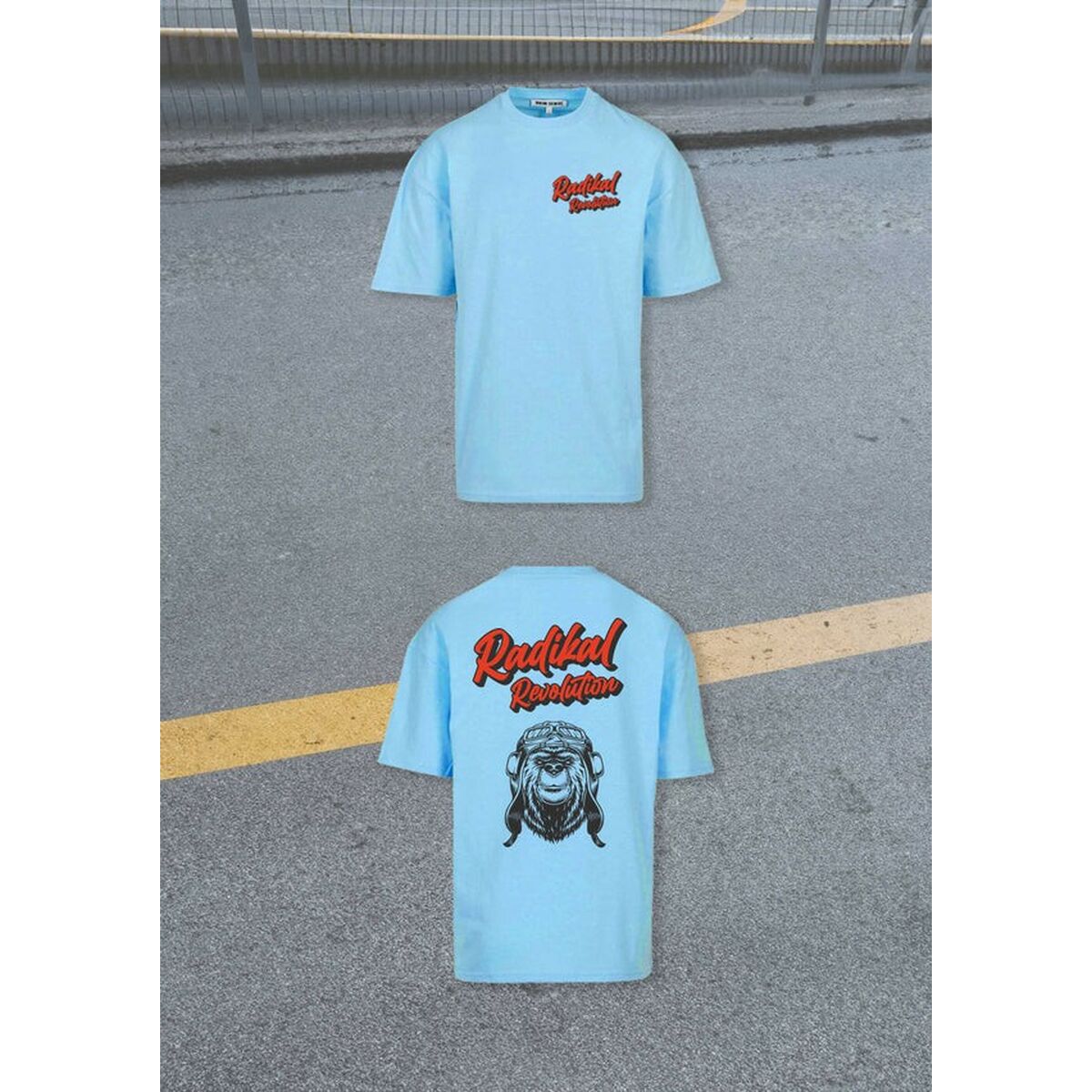Herren Kurzarm-T-Shirt RADIKAL Bear Himmelsblau L