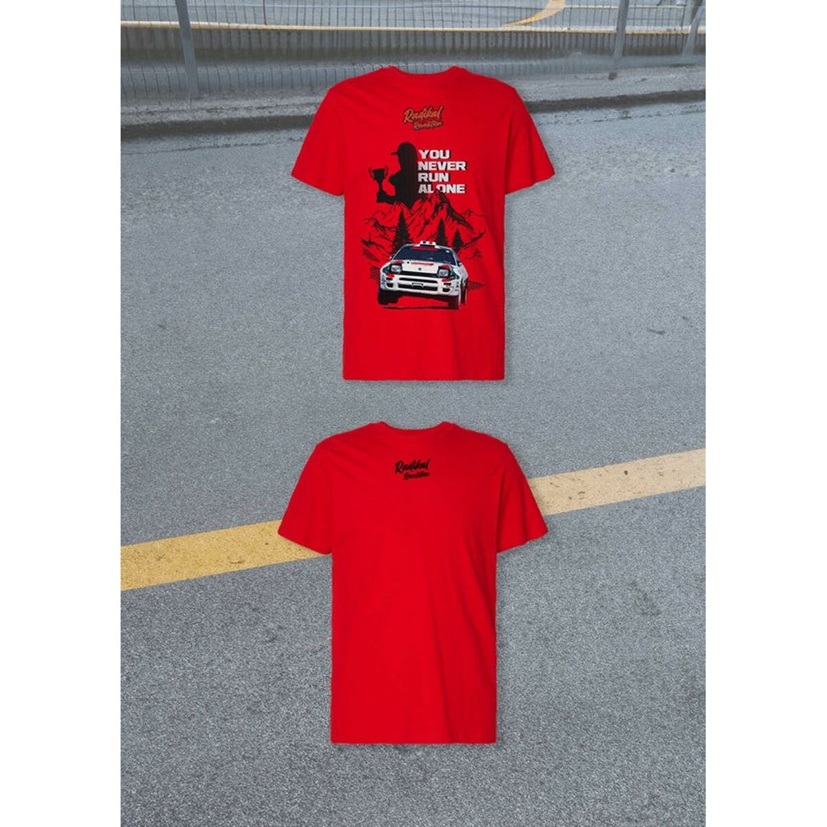 T-shirt à manches courtes homme RADIKAL YOU NEVER RUN ALONE Rouge XXL