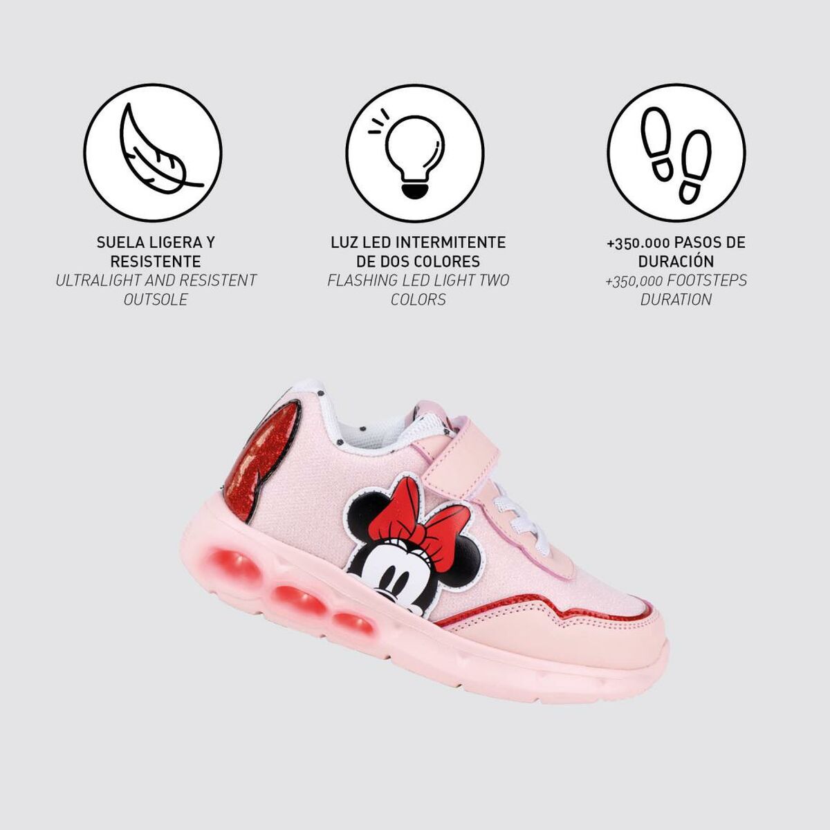 LED Trainers Minnie Mouse-2