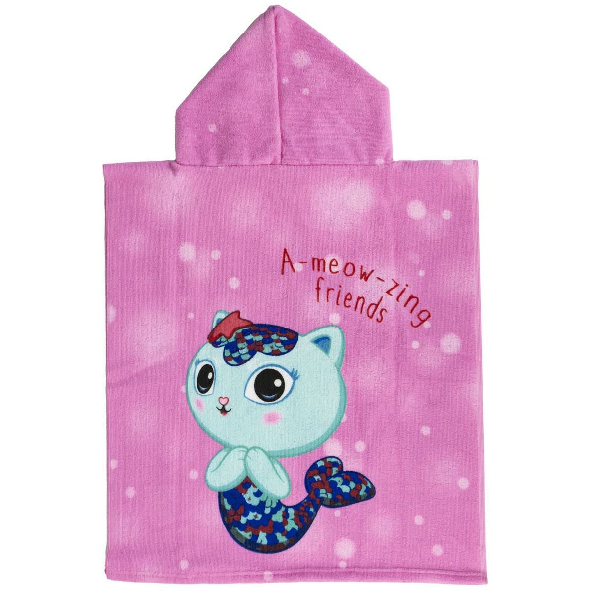 Poncho-Towel with Hood Gabby's Dollhouse Pink 50 x 115 cm