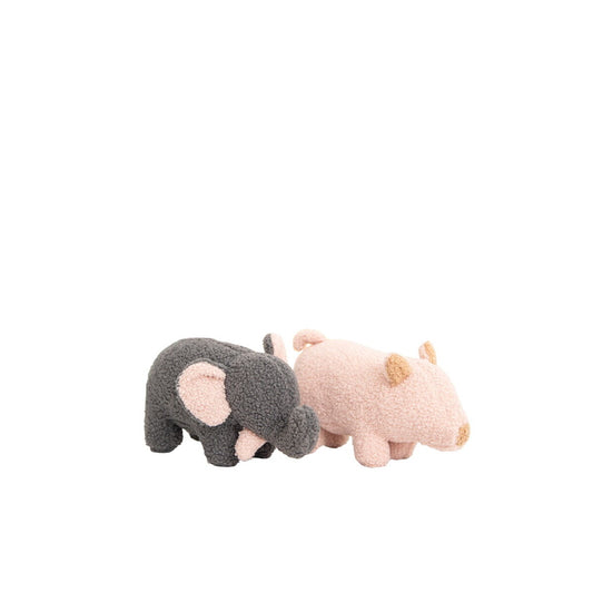 Fluffy toy Crochetts Bebe Grey Elephant Pig 30 x 13 x 8 cm 2 Pieces