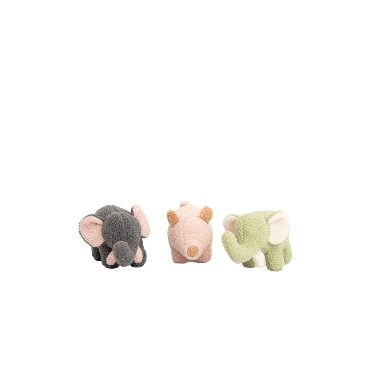 Plüschtier Crochetts Bebe grün Grau Elefant Schwein 30 x 13 x 8 cm 3 Stücke