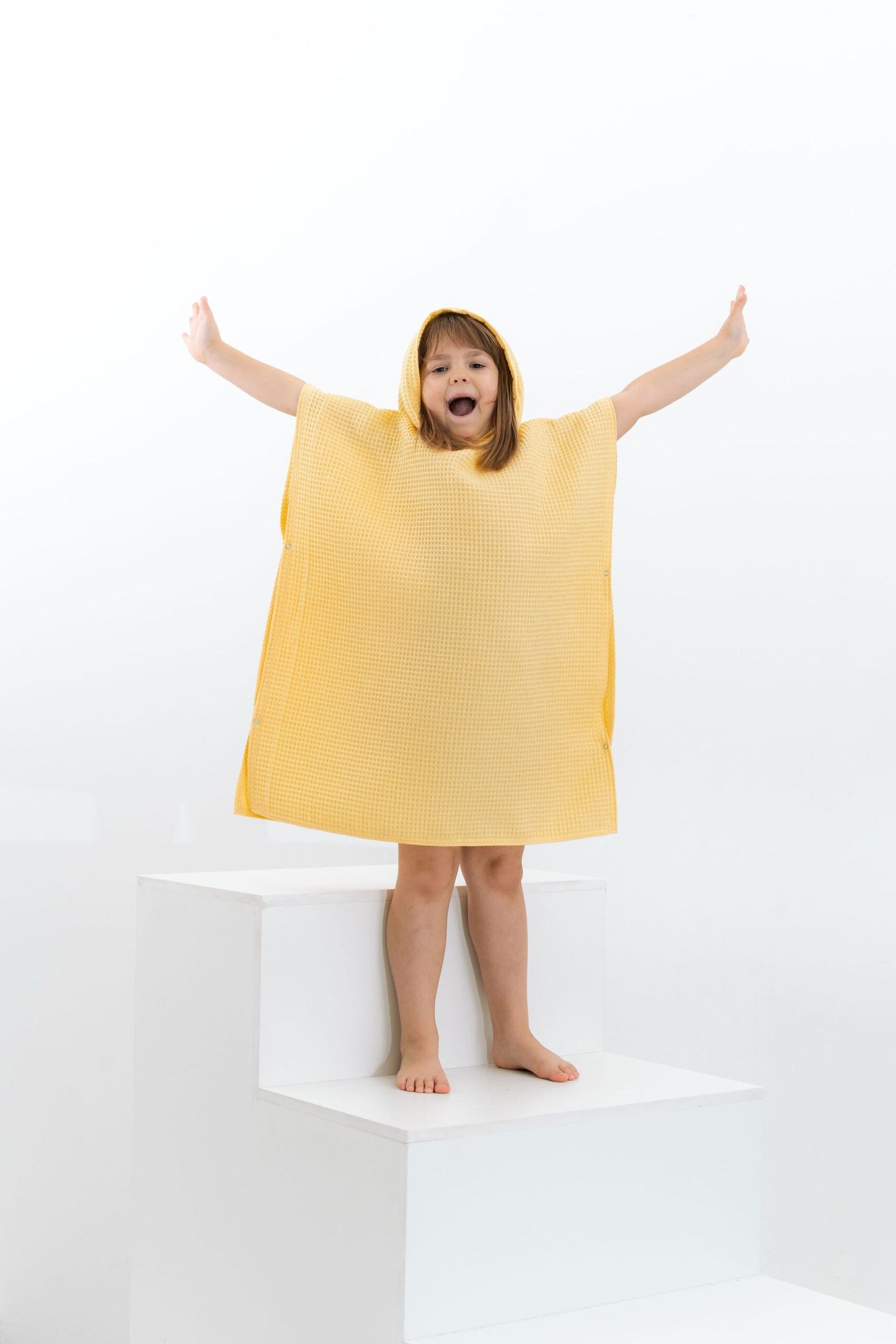 Waffle Fabric Kids' Poncho