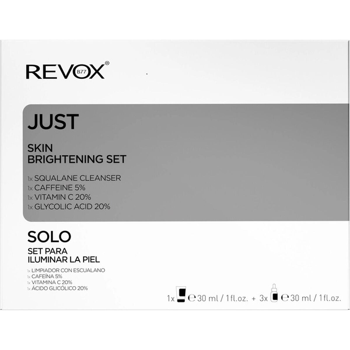 Set de cosmétique unisexe Revox B77 Just Skin Brightening 4 Pièces