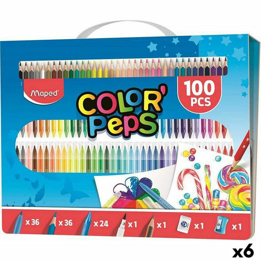 Crayons de couleur Maped Multicouleur 100 Pièces (6 Unités)