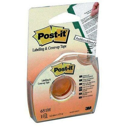 Ruban adhésif Post-it 651H Blanc 4,2 mm x 17,7 m (12 Unités)