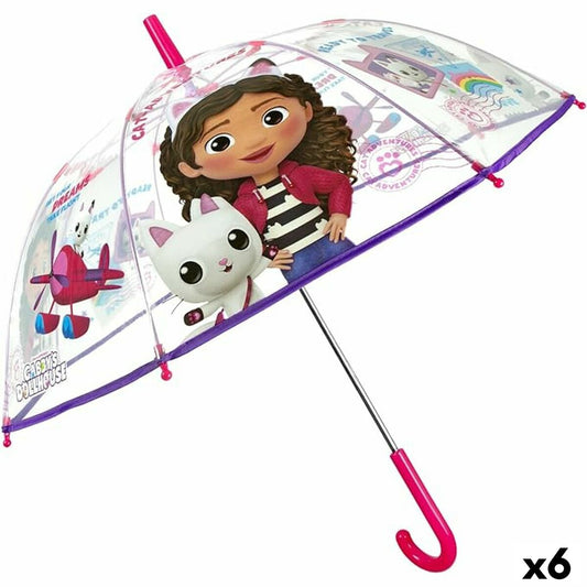 Parapluie Gabby's Dollhouse Multicouleur 74 cm (6 Unités)