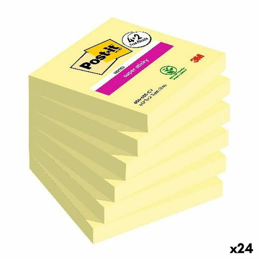 Sticky Notes Post-it Super Sticky Yellow 76 x 76 mm 6 Pieces (24 Units)