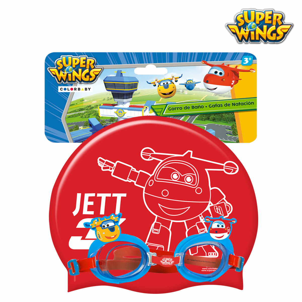 Bonnet et lunettes de bain Super Wings Enfant (12 Unités)