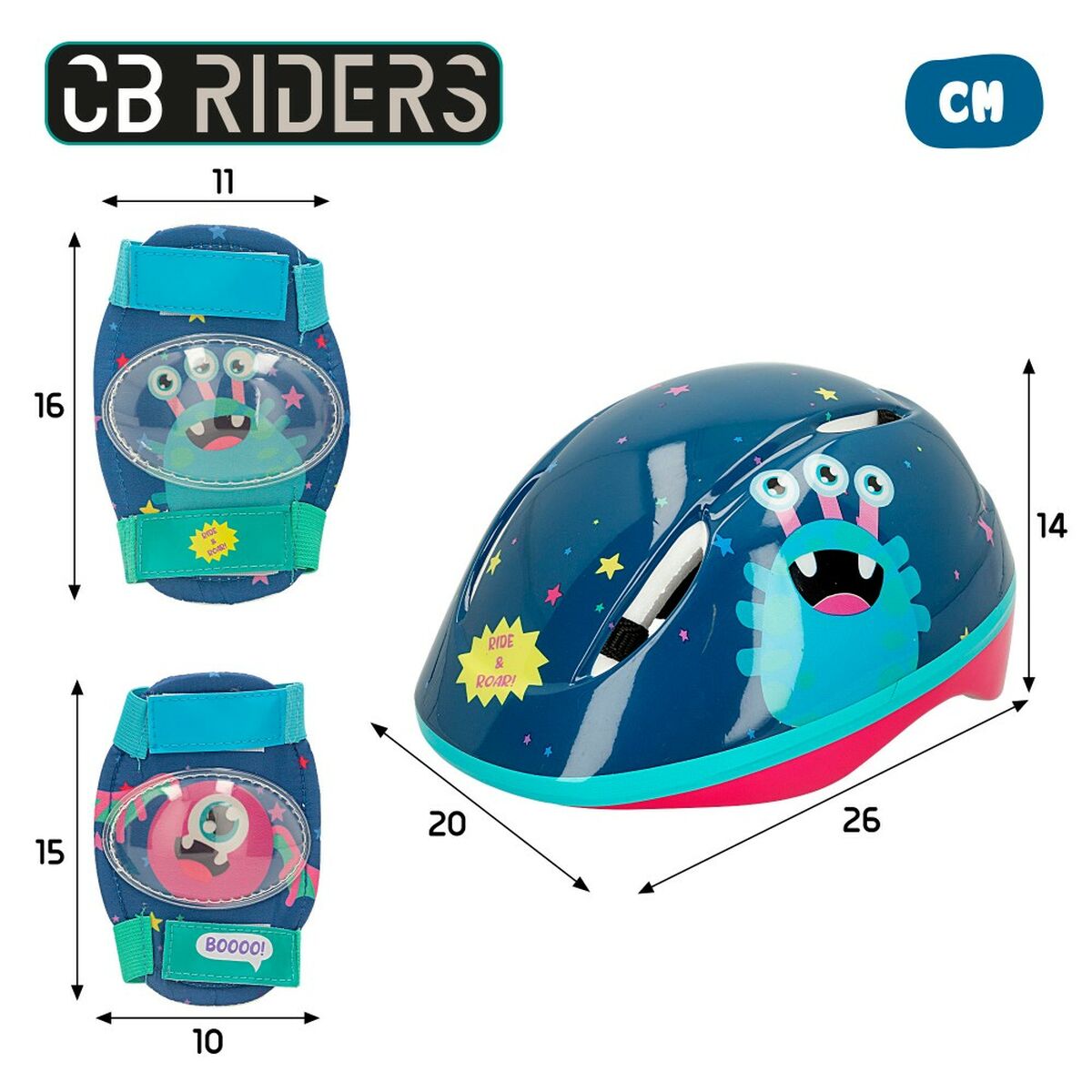 Set of helmets and knee pads Colorbaby Monster (4 Units)-3