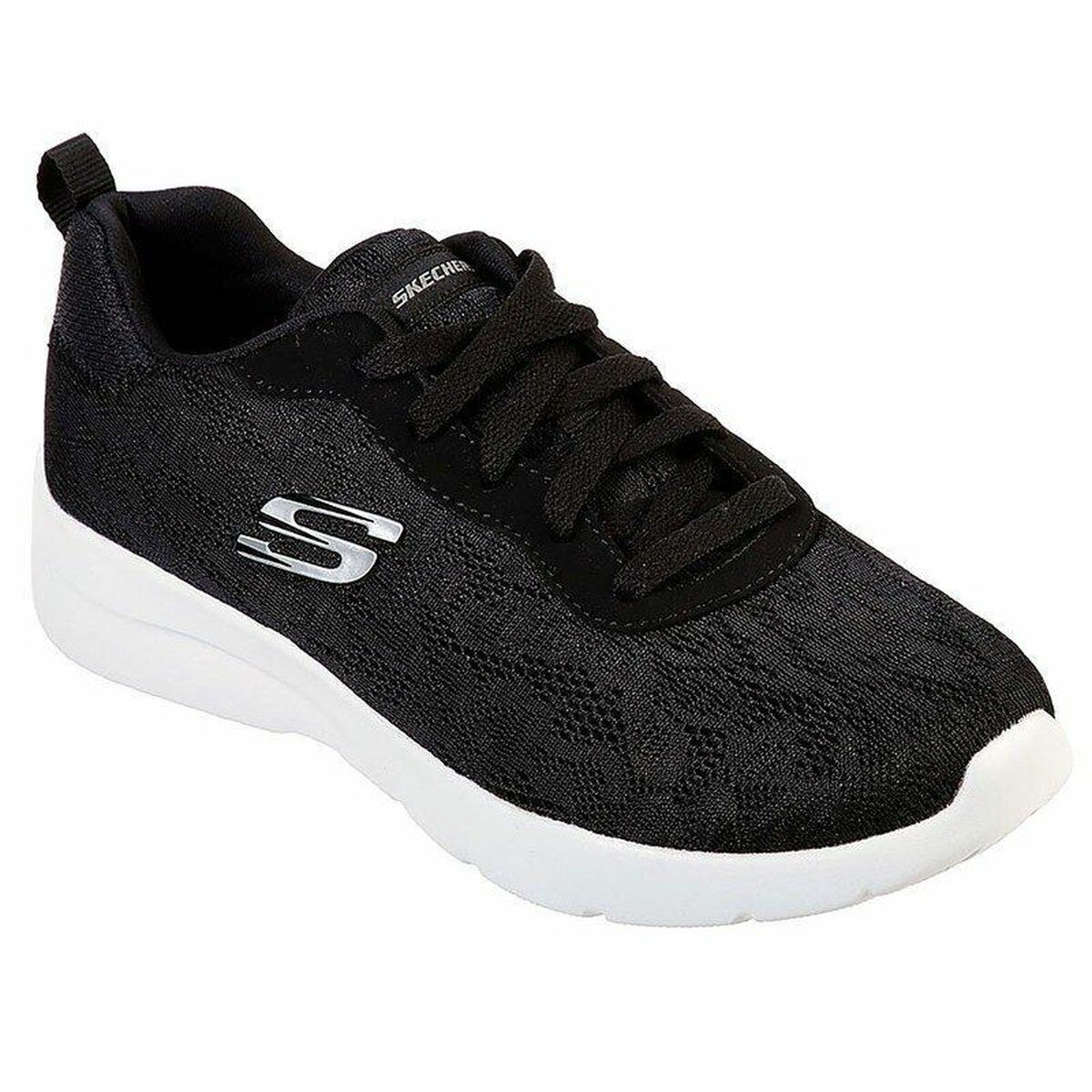 Chaussures de sport pour femme Skechers Floral Mesh Lace Up Noir