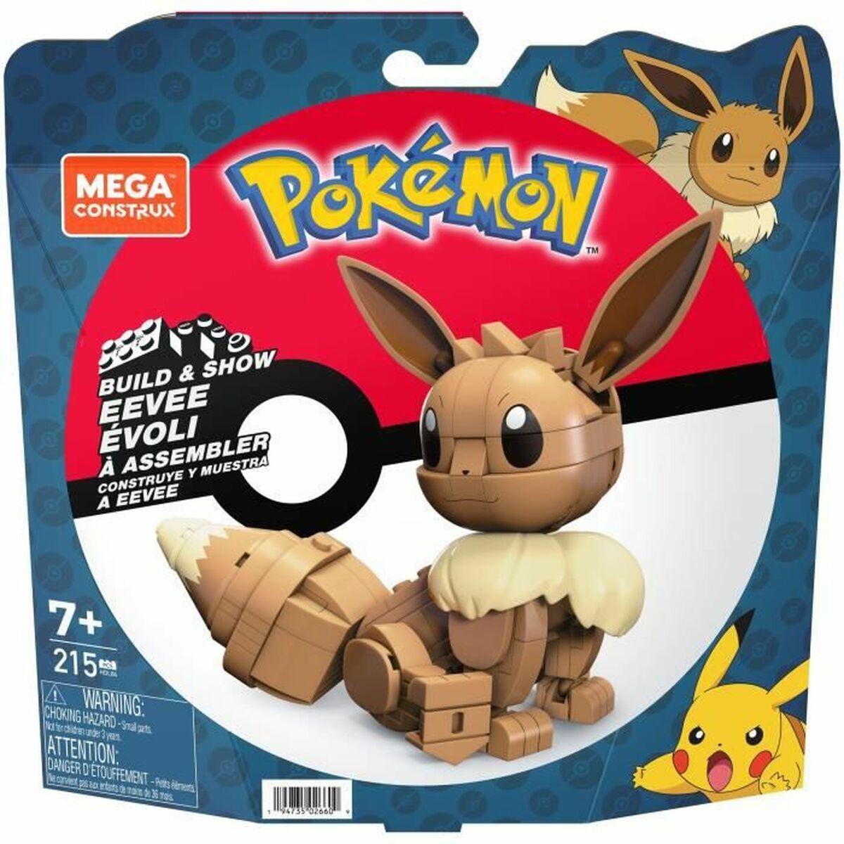 Jointed Figure Mega Construx  Eevee Medium + 7 Years 215 Pieces