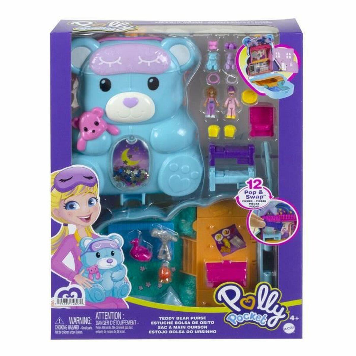 Playset Polly Pocket Surprise Bear Bag Bag Bear + 4 Years