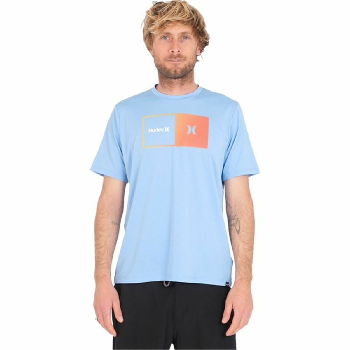 Herren Kurzarm-T-Shirt Hurley Halfer Gradient UPF Blau