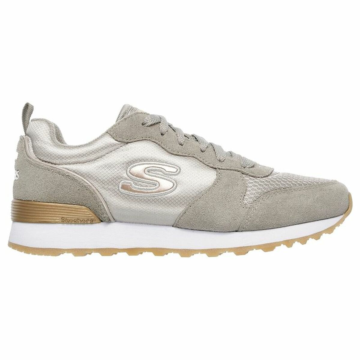 Baskets Casual pour Femme Skechers  Retros-OG 85 - Goldn Gurl Gris clair