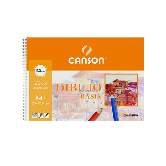 Drawing Pad Canson Basik Smooth With inset Micro perforated 130 g/m²