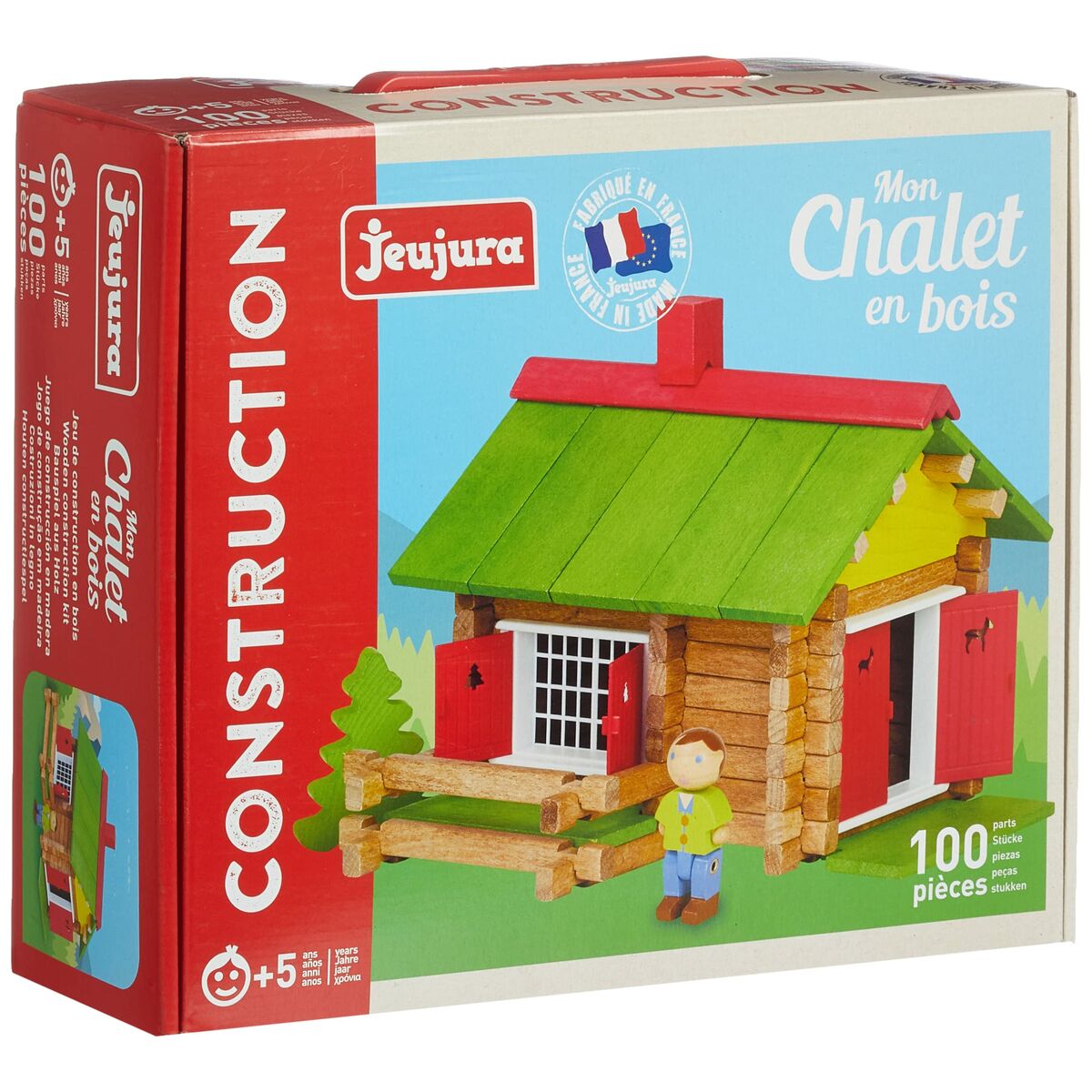 Figurines d’action Jeujura My Wooden Chalet  Playset 100 Pièces