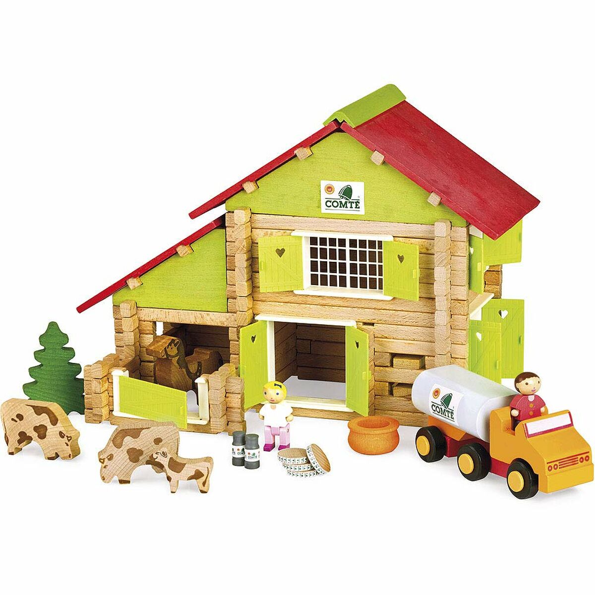 Playset Jeujura My Wooden Farm 30 x 30 x 30 cm (180 Pieces)