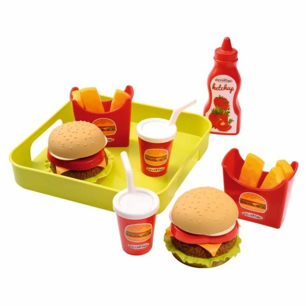 Kit aus Spielzeuglebensmittel Ecoiffier Hamburger Tray 