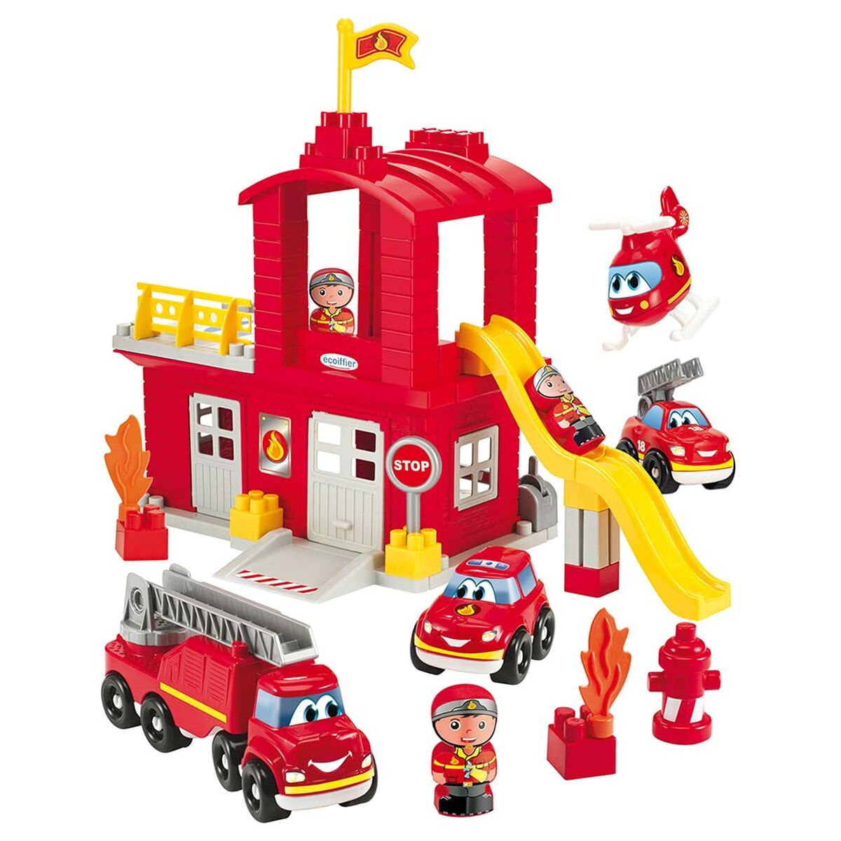 Playset Ecoiffier Fire Station 10 Pieces