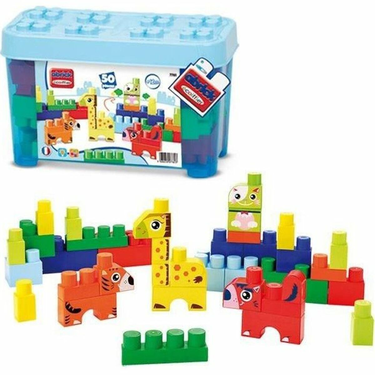 Construction set Ecoiffier Barrel Animals 50 Pieces