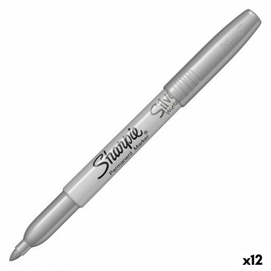 Permanent marker Sharpie 1891063 Silver 1,4 mm (12 Units)