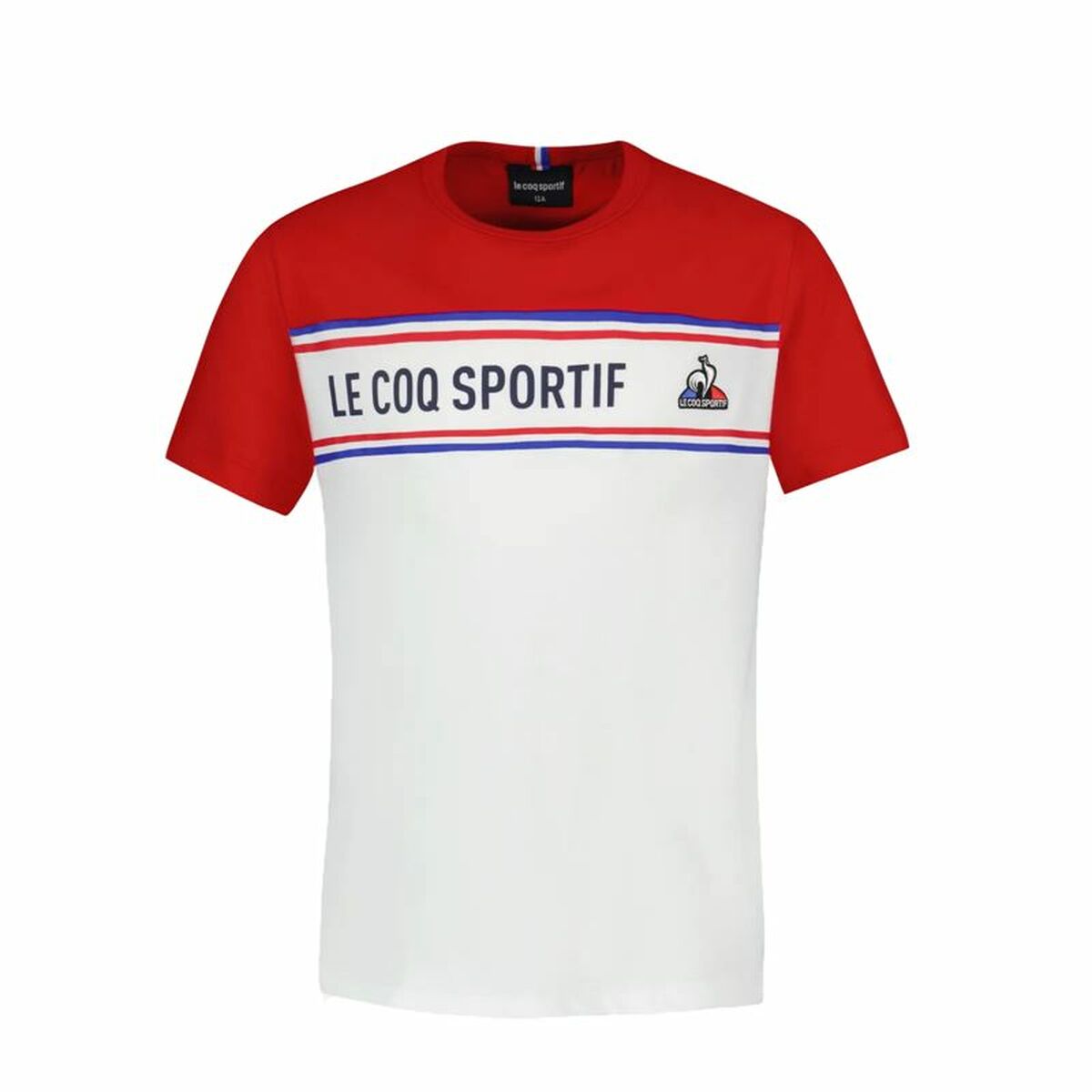 T-shirt à manches courtes enfant Le coq sportif  N°2 Tricolore Blanc