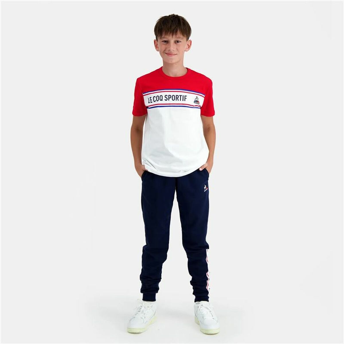 Children’s Short Sleeve T-Shirt Le coq sportif  N°2 Tricolore White