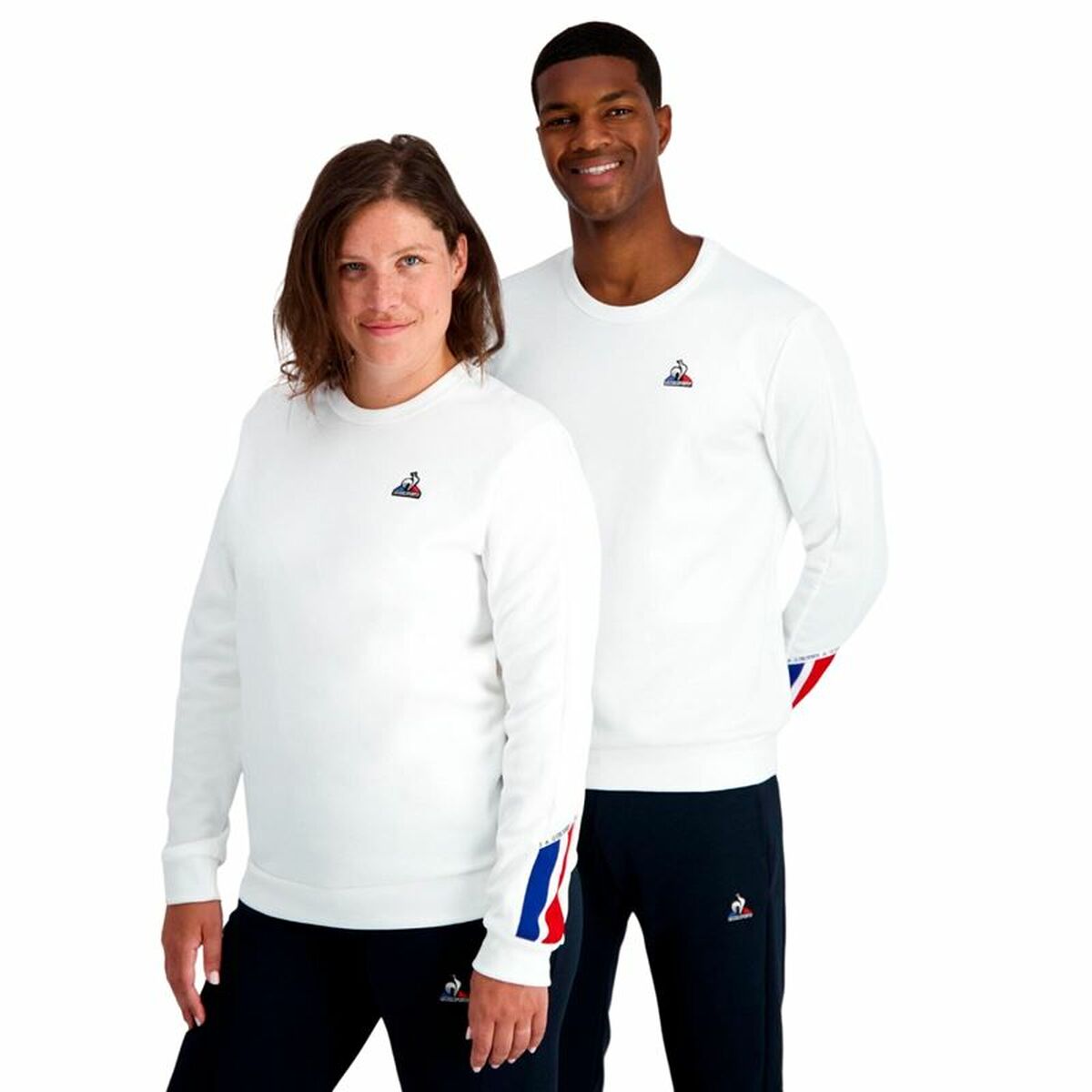 Unisex Sweatshirt without Hood Le coq sportif Tri Crew N°1 New Optical White