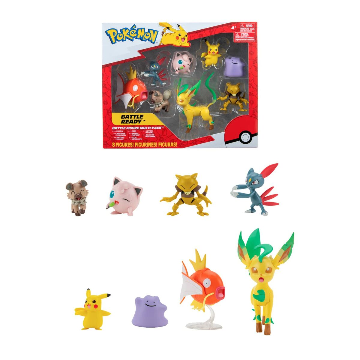 Figurine d’action Pokémon Pikachu, Sneasel, Magikarp, Abra, Rockruff, Ditto, Bayleef & Jigglypuff