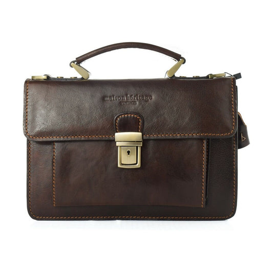 Damen Handtasche Maison Heritage EDMOND-MARRON-FONCE Braun 26 x 18 x 8 cm