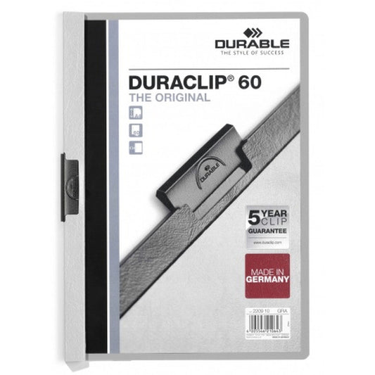 Document Holder Durable Duraclip 60 Grey Transparent A4 25 Pieces