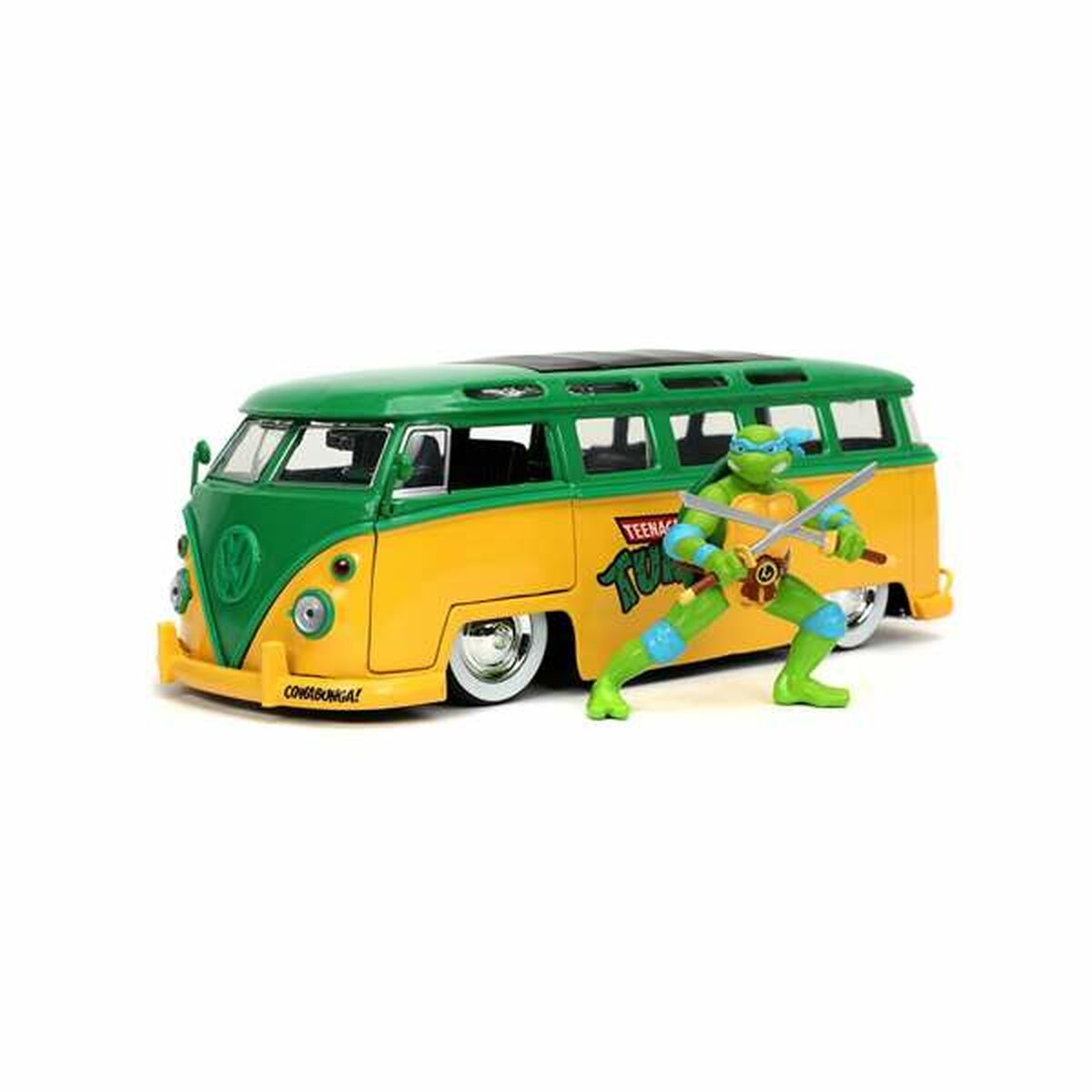 Playset Teenage Mutant Ninja Turtles Leonardo & 1962 Volkswagen Bus 2 Pieces