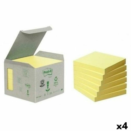 Set of Sticky Notes Post-it Yellow 6 Pieces 76 x 76 mm (4 Units)