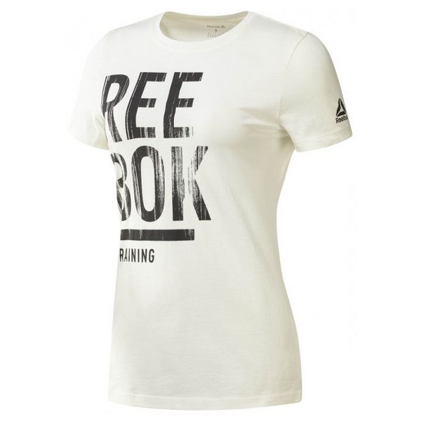 Damen Kurzarm-T-Shirt Reebok Training Split Tee Weiß