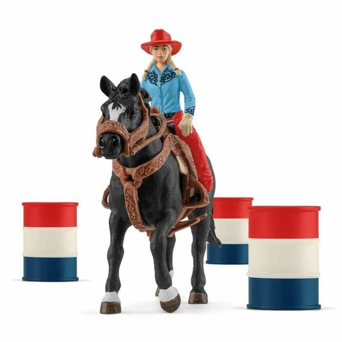 Puppe Schleich Cowgirl Barrel Racing Fun