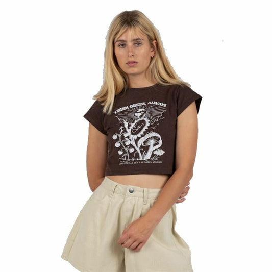 Damen Kurzarm-T-Shirt 24COLOURS Casual Braun