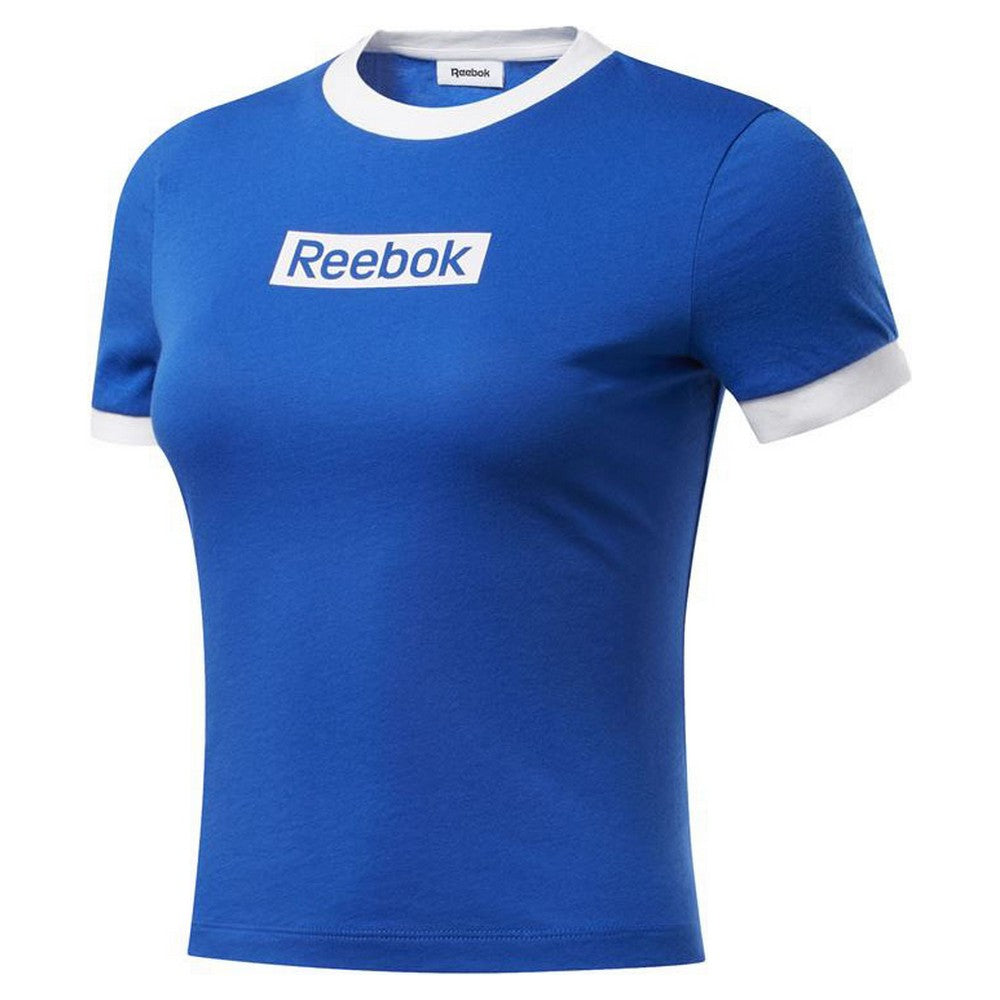 Women’s Short Sleeve T-Shirt Reebok Essentials Linear Logo Blue