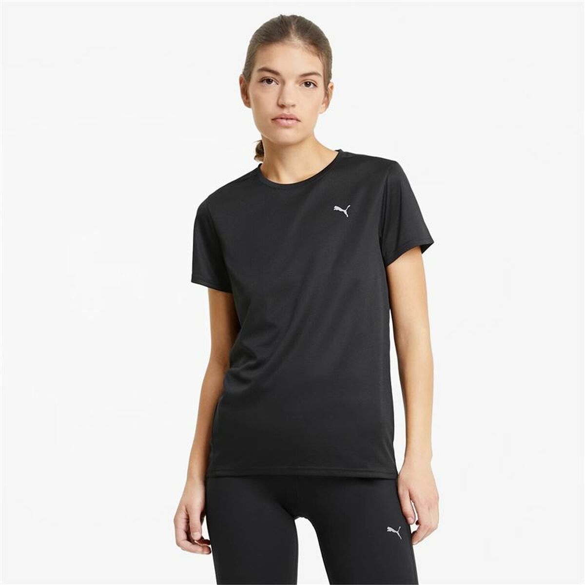 Women’s Short Sleeve T-Shirt Puma Run Favorite Black