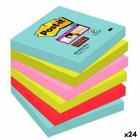 Sticky Notes Post-it Super Sticky 76 x 76 mm Multicolour (24 Units)