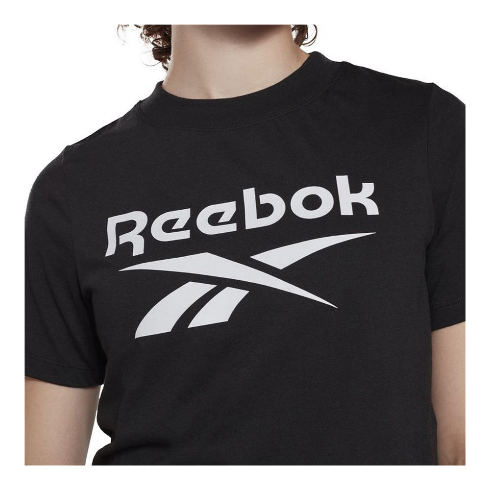 Damen Kurzarm-T-Shirt Reebok Cropped Identity Schwarz