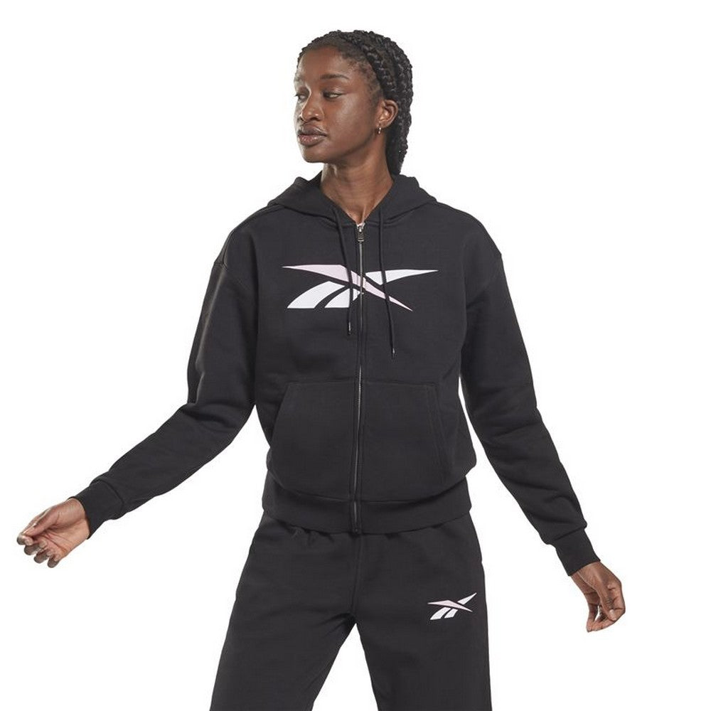 Veste de Sport pour Femme Reebok Training Essentials Vector Full-Zip Noir