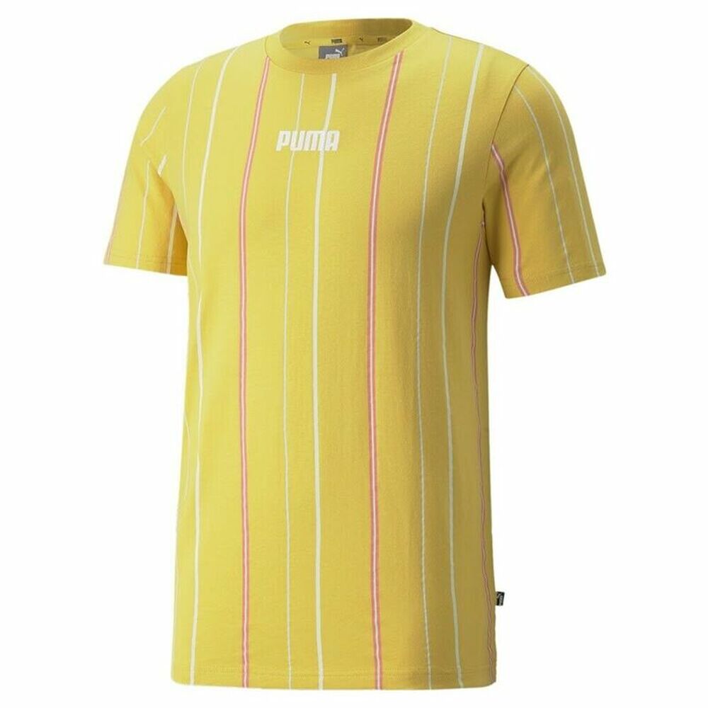 Herren Kurzarm-T-Shirt Puma Modern Basics Stripe M Gelb
