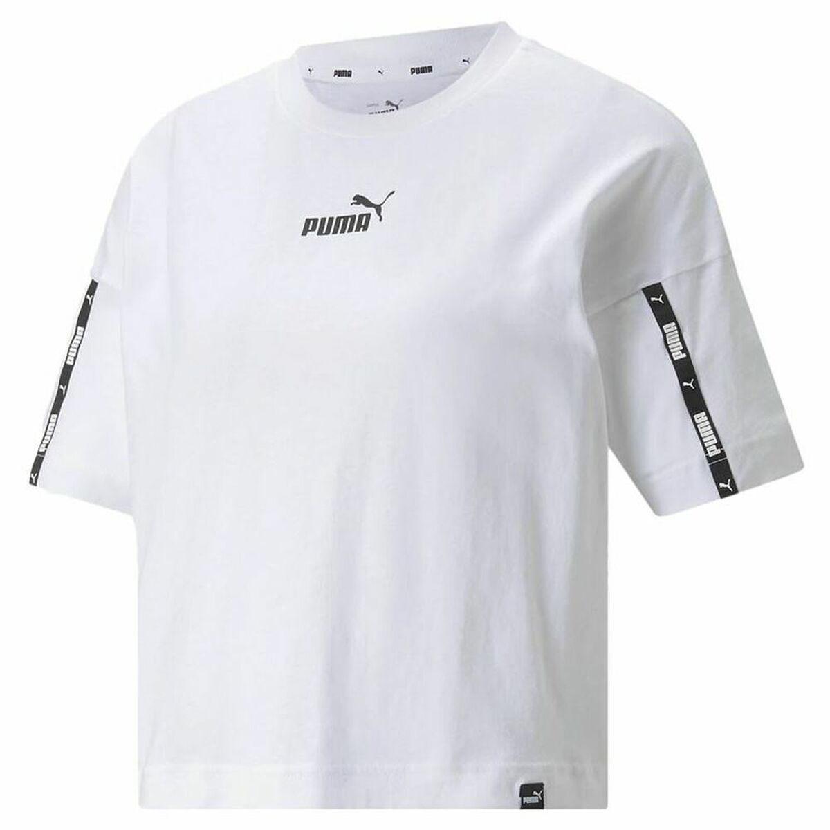 T-shirt à manches courtes femme Puma Power Tape Cropped Blanc