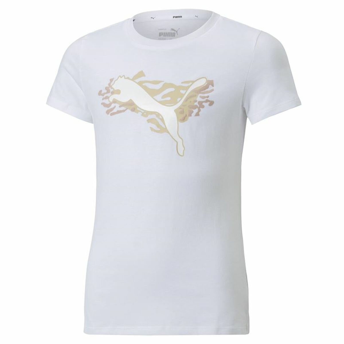 Child's Short Sleeve T-Shirt Puma Alpha White