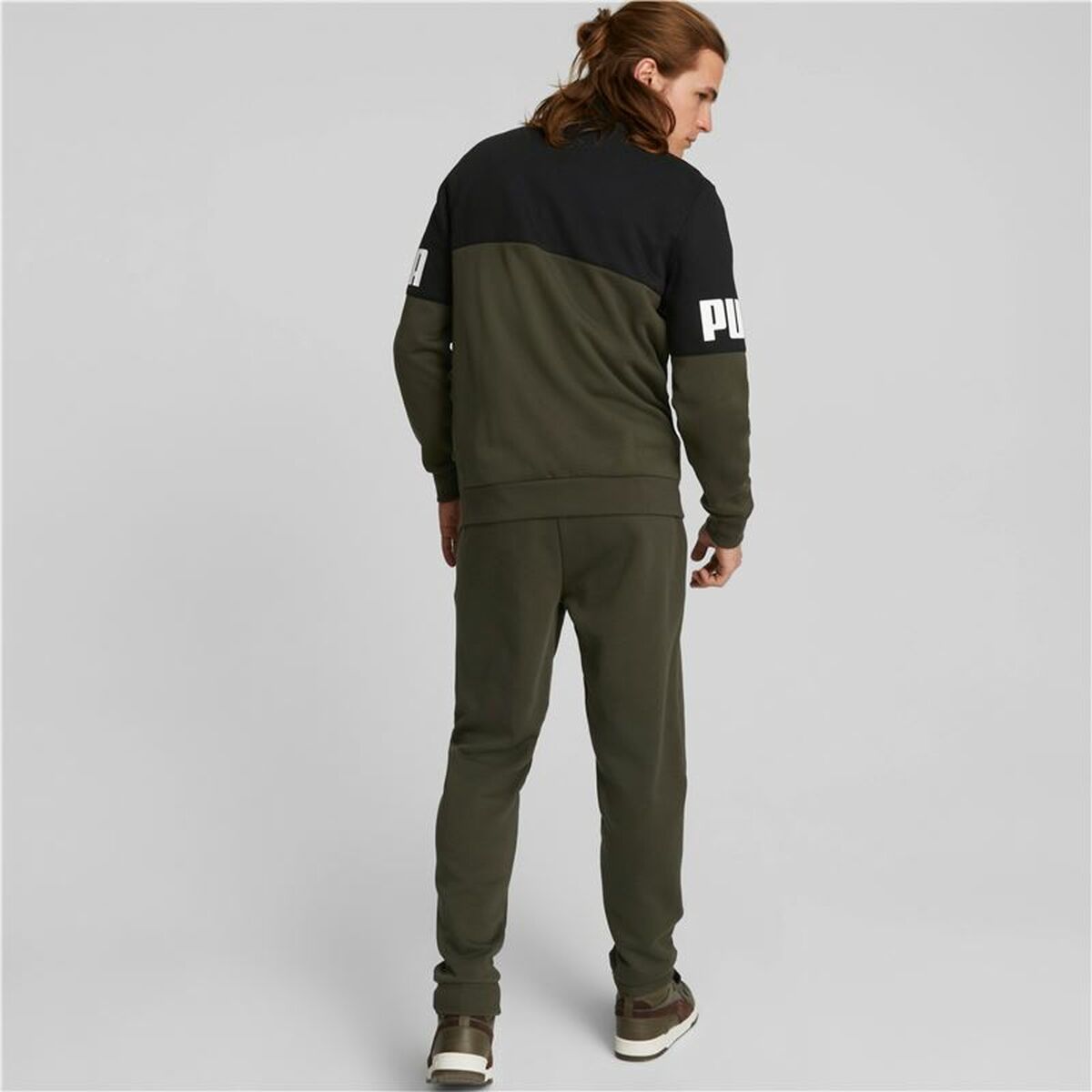 Tracksuit for Adults Puma Power Colorblock Olive Men