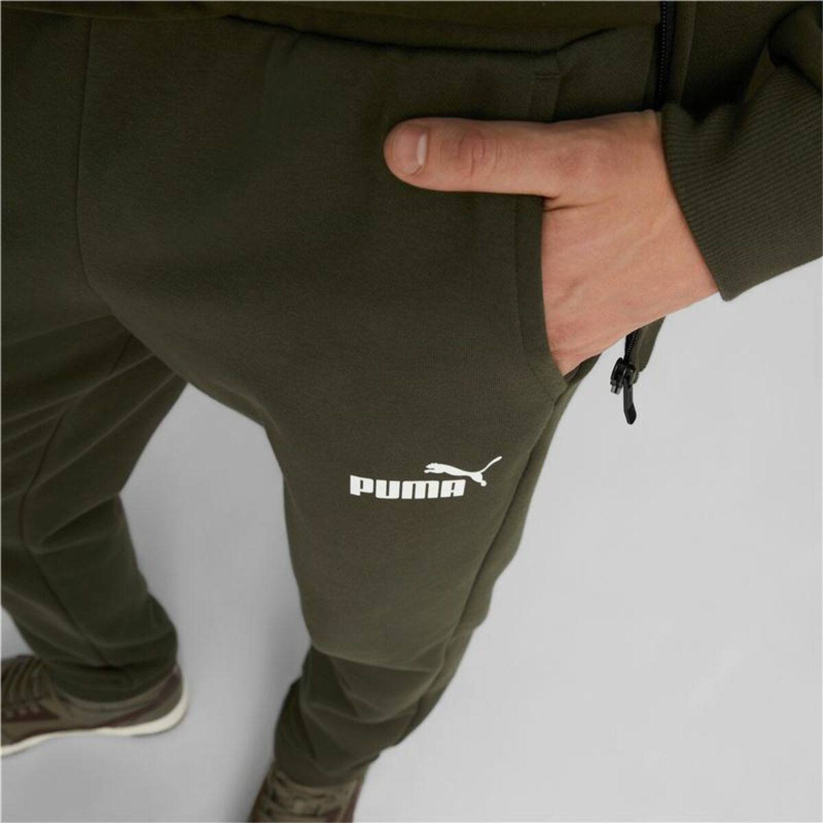 Tracksuit for Adults Puma Power Colorblock Olive Men
