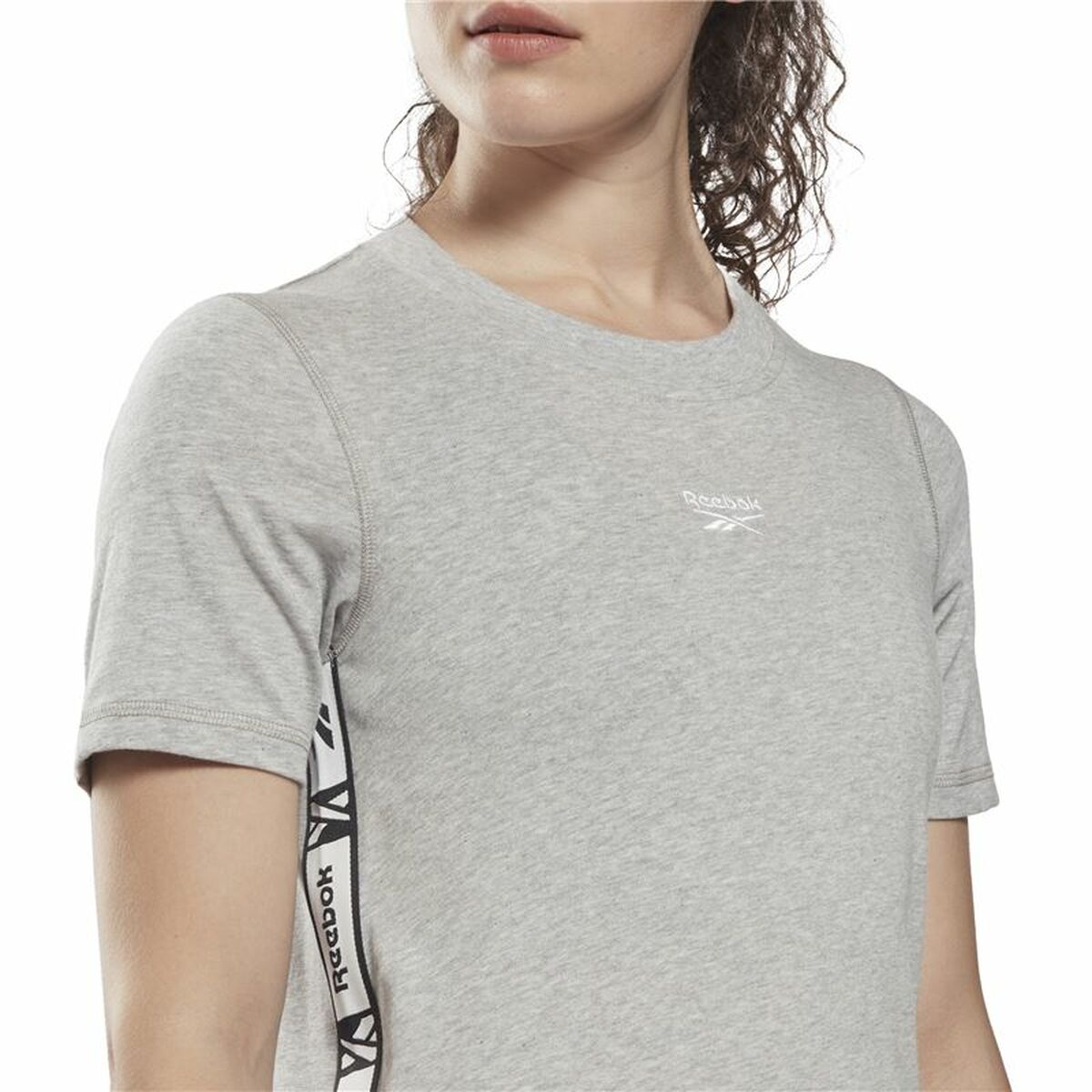 Damen Kurzarm-T-Shirt Reebok Tape Pack Grau