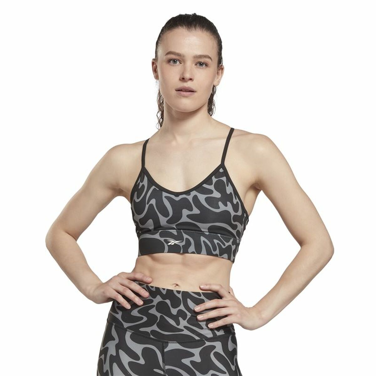 Soutien-gorge de Sport Reebok Workout Ready Noir Gris